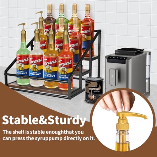 YQBRAO Coffee Syrup Rack Organizer, 3-Tier 12 Bottles Syrup Rack for Coffee Bar,Syrup Stand for Kitchen Coffee Station,Syrup Holder,Liquor Bottle Display Shelf - size: 3 Tier 12 Bottle Syrup Rack - 1 Pack