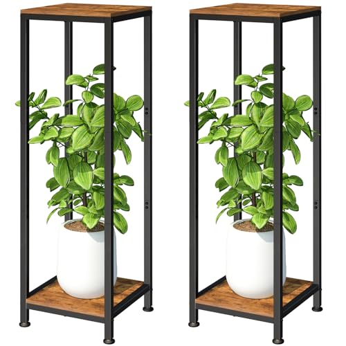 Lilybud--lily 2-Pack Plant Stand Indoor, 41'' Extra Tall Wood Plant Stands Heavy Duty Pedestal Stand for Indoor Outdoor, Modern Corner Flower Stand for Patio, Living Room, Balcony - size: 41''-2P