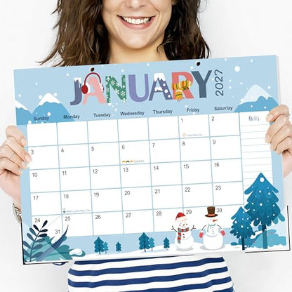 Guasslee Desk Calendar 2026-2029,36 Months Calendar Runs from 2026 Jun. to 2029 May, 17"x11.5" Monthly Desktop/Wall Planner with Thick Paper and Notes for Home School & Office - color: Jun 36month blue, size: 17"x11.5"