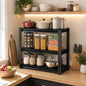 32"H x28"W Bakers Rack, 3-Tier Adjustable Kitchen Storage Rack, Highly Stable Metal Microwave Stand with Storage, 400lbs Per Tier Corner Display Shelf, Suitable for Kitchen Pantry Dinning Room, Black - size: 3T-32"H*28"W*14"D