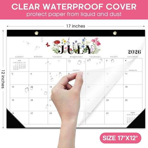 Desk Calendar 2026-2027, 18-Month Calendar Runs from July 2026 to December 2027, Large 17" x 12" Monthly Desktop & Wall Calendar for Home & Office - Soft Botanica - color: i-Soft Botanica, size: Jul 2026 – Dec 2027