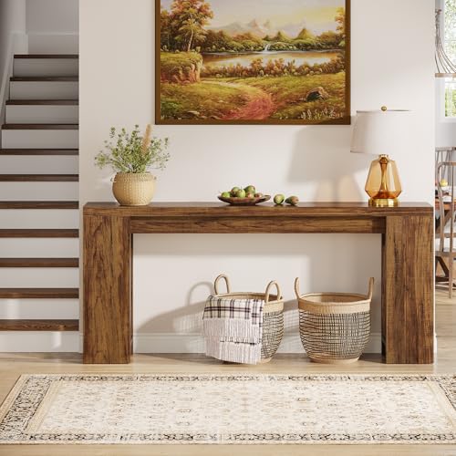 Tribesigns 70.9-Inch Extra Long Console Table, Farmhouse Wood Sofa Table Behind Couch, Narrow Entryway Accent Table for Living Room, Hallway, Entrance, Foyer, Dark Brown - color: Dark Brown