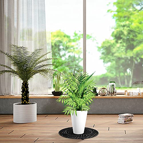 4 Pcs Black Plastic Plant Pot Holder, Heavy Duty Stand for Indoor/Outdoor (4x30cm/12inch)