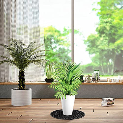 4 Pcs Black Plastic Plant Pot Holder, Heavy Duty Stand for Indoor/Outdoor (4x30cm/12inch)