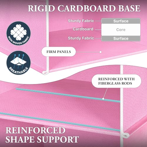 Simple Houseware 5 Shelf Hanging Closet Organizer, Pink - color: Pink, size: 5 Shelf