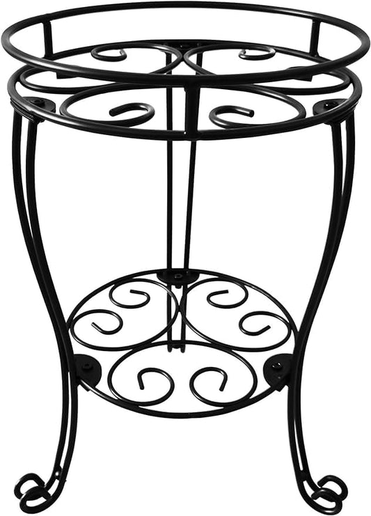 TREEZITEK 11.8 inches Diameter Tall Metal Plant Stand for Indoor or Outdoor,Heavy Duty Flower Pot Stand Rack Holds Big Heavy Plants,Black (18.9 INCHES TALL) - size: 18.9 INCHES TALL