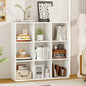 9 Cube Storage Organizer, Floor Standing Bookcase with Open Compartments, Wooden Display Rack for Living Room, Bedroom, Study, White Bookshelf with Open Back (1, 9 Cubes) - size: 9 Cubes