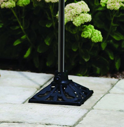 TIKI Cast Iron Torch Stand – Heavy-Duty, Freestanding & Weather-Resistant Torch Base for Patio, Garden, Deck & Backyard – Fits Torch Poles 0.75" to 1.25" – 9" x 9", Black (Pack of 4) - size: 1 Count (Pack of 4)