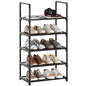 5-Tier Shoe Rack with Handrails, Stackable Narrow Shoe Storage for Entryway, 17.5" W x 11.4" D x 35.4" H, Space Saving Small Shoe Stand for Closet Hallway Dorm, Multi-Functional Shelf(Black) - size: 5-Black(17.5W")