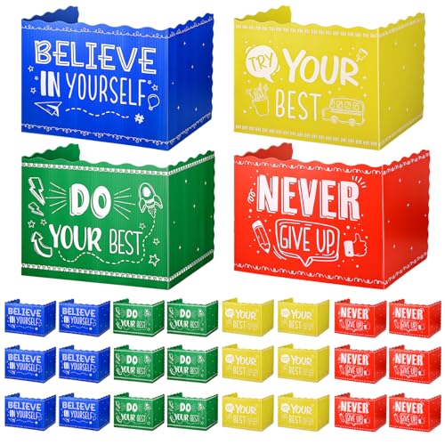 24-Pack Privacy Folders for Students Waterproof Durable Plastic Study Carrel Divider, Easy-to-Clean Classroom Desk Dividers Shield for School Teacher Easter Decorations (Multicolor) - color: Multicolor