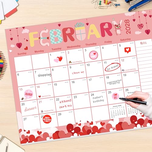 GuassLee Desk Calendar 2026-2029,36 Months 22" x 17" Large Calendar from June 2026 to May 2029,Desktop/Wall Monthly Planner with Julian Date and Thick Paper for Office Home School - color: Jun 36month blue, size: 22"x17"