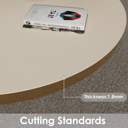 Round Table Cover - Can Be Used On Both Sides Waterproof and Easy to Clean Good Flatness Used for Dining Table(Light Beige+Light Gray Dia.54Inch) - color: Light Beige+light Gray, size: 54" (Round)