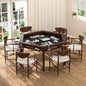 Yardenaler Board Game Table with Removable Table Top, Gaming & Dining Table for 4 to 6 Players,Includes Leatherette Play Mat, Detachable Sliding Cup Holders & Detachable Sliding Trays - size: 31.1” L x 31.1” W x 30.1” H