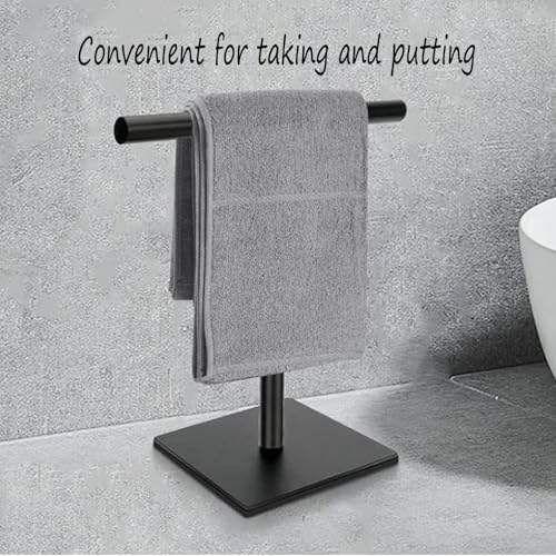 Freestanding Hand Towel Holder Countertop Modern Stand Towel Rack with Square Base Space Saving 304 Stainless Steel Hand Towel Holder Matte Black Finished - color: Freestanding Stainless Steel Towel Rack Matte Black on Countertop
