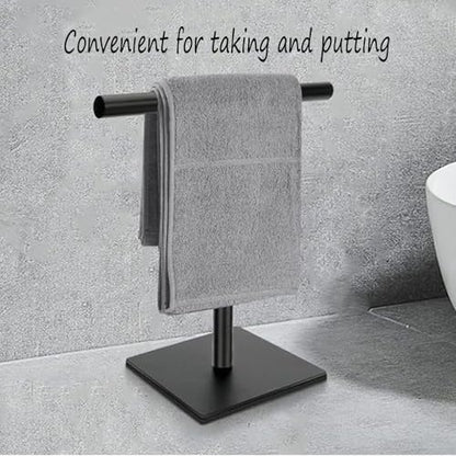 Freestanding Hand Towel Holder Countertop Modern Stand Towel Rack with Square Base Space Saving 304 Stainless Steel Hand Towel Holder Matte Black Finished - color: Freestanding Stainless Steel Towel Rack Matte Black on Countertop