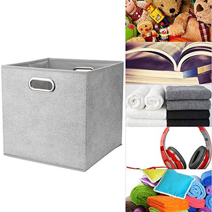 HSDTCollapsible Cloth Cubes Storage Bins Baskets Boxes Grey-White Lattice Pattern 10.5 x 10.5 x 11 Inches - Pack of 6,QY-SC14-6,Brush gradient(Set of 3) - color: Gray-white dots(Set of 6)