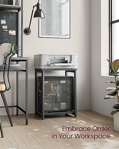 VASAGLE Side Tables Set of 2, Small End Table, Nightstand for Living Room, Bedroom, Office, Bathroom, Misty Gray and Classic Black ULET272B68 - color: Misty Gray + Classic Black