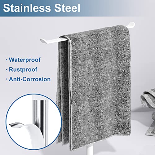 Towel Rack T-Shape Hand Towel Holder for Bathroom, Headband Holder Organizer and Bathroom Towel Racks,Kitchen Towel Rack White Hand Towel Holder - color: White