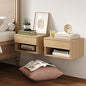 Nathan James Jackson Wall Mounted Floating Bedroom Nightstand with Storage Drawer and Modern Open Shelf Cubby Set of 2, Light Oak Wood - color: Light Oak, size: Set of 2
