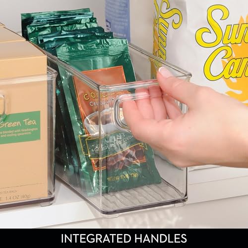 iDesign Plastic Stackable Pantry Bin, Set of 2, Clear | Storage Bin with Handles, For Cabinets or Fridge - style: Pack of 2