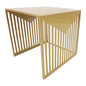 LeisureMod Mid-Century Modern Design Square Steel Side Table with Powder Coated Finish Side/End Tables Perfect for Modern and Contemporary Living Space, Gold - color: Gold