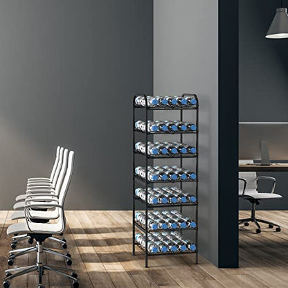 BTY Water Bottle Organizer 7 Tier Freestanding Water Bottle Storage Organizer Metal Bottle Rack Holder Stand Shelf for Kitchen Pantry Food Storage (Black) - size: 7 TIER
