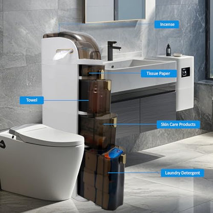 Bathroom Floor Cabinet/Narrow Bathroom Storage Cabinet | Mobile and No Installation Required, Perfect for Small Space Laundry Rooms, Toilet Areas and Living Room Gaps - size: 4-Tiers