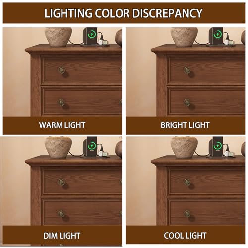 IKENO Solid Wood Nightstand with 3 Drawers, Tall Leg Bedside Table with Charging Station, Farmhouse Night Stand with Wood Slide Rail, Anti-Scratch Foot Pads for Bedroom，Walnut - color: Walnut