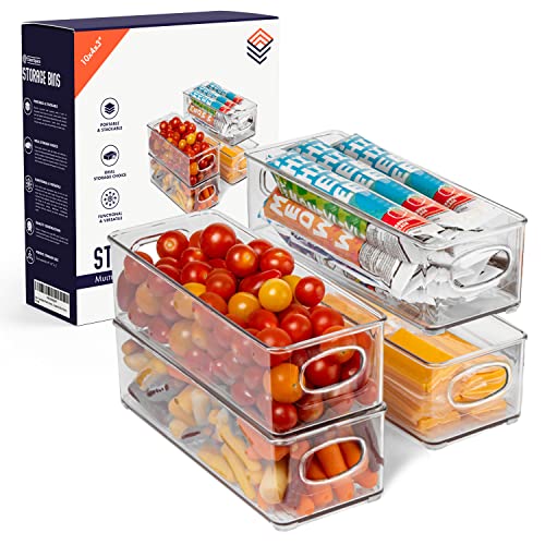 ClearSpace Plastic Pantry Organization and Food Storage Bin – Great Kitchen Storage – Fridge Organizer Bins – 4 Pack - size: 4 Pack