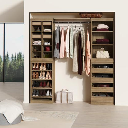 ClosetMaid Modular Storage 12-Shelf Unit with Dividers, Sand - color: Sand