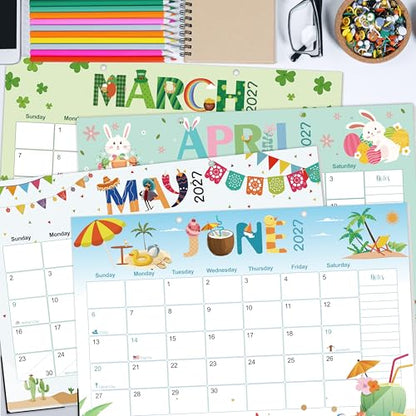 Guasslee Desk Calendar 2026-2029,36 Months Calendar Runs from 2026 Jun. to 2029 May, 17"x11.5" Monthly Desktop/Wall Planner with Thick Paper and Notes for Home School & Office - color: Jun 36month blue, size: 17"x11.5"