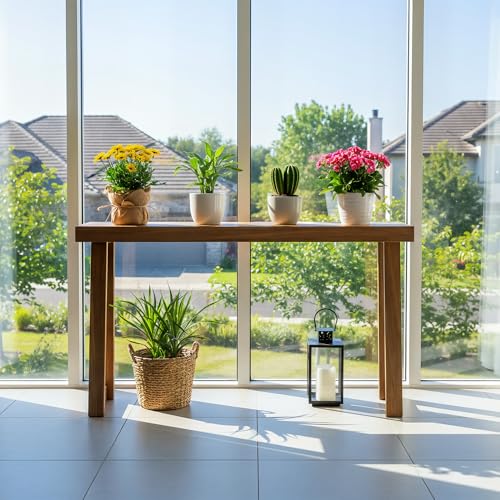 Plank+Beam Classic Console Table, 56 Inch, Pecan | Non-Toxic Finishes, Versatile Design, Elegant Details, Easy Assembly, Quick Setup, Solid Wood - color: Pecan, size: 56" Console Table