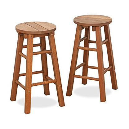 Furinno FG17629 Tioman Outdoor Hardwood Patio Furniture Promo Arch Bar Stool (Set of 2), Natural - color: Natural, size: Stool (set of 2)