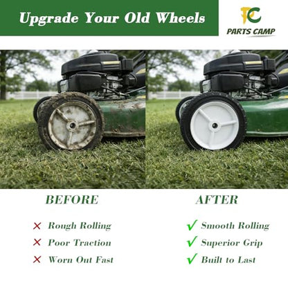 Parts Camp 7 inch Wheels Replace Oregon 72-107, Universal Wheel 9611 with 1/2" Axle Bore For Radio Flyer Wagon, Garden Cart, Hand Truck, BBQ Grill, Push Mower,Utility Cart (2 Pack) - size: 7-Inch