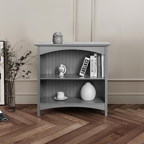 eHemco 2 Tier Bookcase with 2 Arched Supports, 29 Inches, Gray - color: Grey, size: 2 Tier