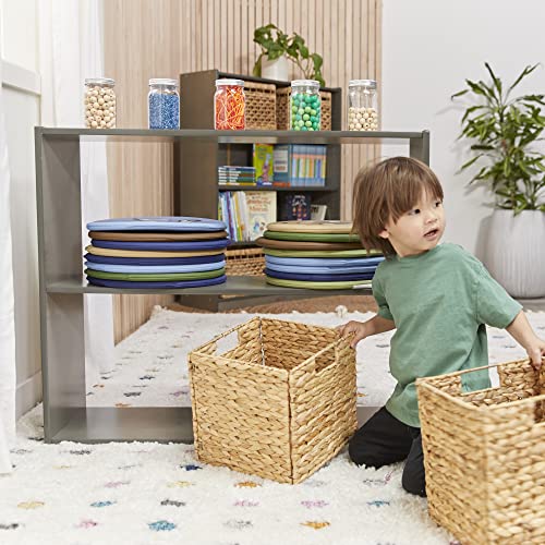 ECR4Kids Streamline 2-Shelf Double-Sided Storage Cabinet, 30in, Classroom Furniture, Grey Wash - color: Grey Wash