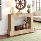 Sonharlar 46 Inch Entryway Table U-Shaped, Wooden Console Table with Socket Farmhouse Sofa Table for Entrance, Hallway, Living Room,Behind Couch((Natural Brown) - color: Natural Brown, size: 46IN UH