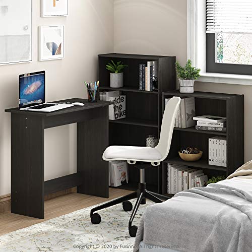 Furinno PASIR Book Shelf, 4-Tier Bookshelf, Bookcase with Open Shelf, 9.4 x 23.6 x 41.7, for Living Room, Bedroom, Home Office, Espresso - color: Espresso, size: 4-Tier
