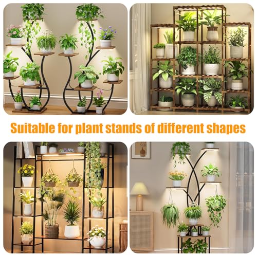RWNTAO 8.6 Inches LED Plant Growing Light Strips, Full Spectrum 3000K Grow Light for Indoor Plants with 3/9/12H Timer, 10 Dimmable Levels for Seedling Succulent and Plant Shelf (4 Head×2pcs) - size: 8.6Inch 4 Head 2 Pack