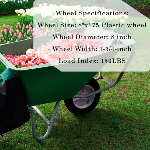 Parts Camp 8 inch Plastic Wheel Fits Oregon 72-108 hand trucks,lawnmowers,utility carts,Radio Flyer Wagon, BBQ Grill,Lawn Sprayer,Trash Can Universal Wheel 9613 - size: 8-inch
