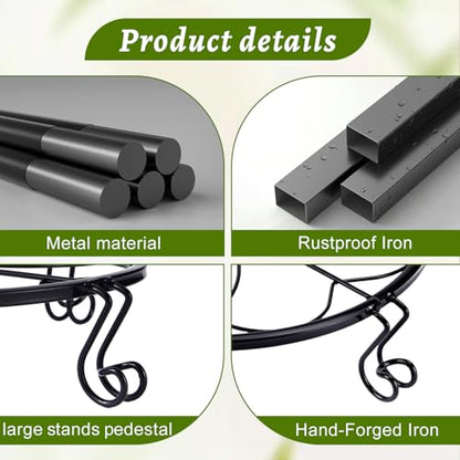 2 Pack Heavy Duty Metal Plant Stands, 10 Inch Round Flower Pot Holders, Rustproof Iron Planter Risers for Indoor Outdoor Use, Patio, Balcony, Garden and Living Room, Black(10IN2PCS) - size: 10 inch - 2 pack