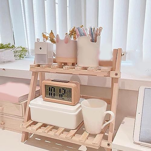Brrnoo 2 Tiers Plant Stand Shelf,Desk Flower Pot Holder,Adjustable Desktop Shelf Display Organizer Ladder Rack for Office Decorate Storage Rack,Kitchen Rack