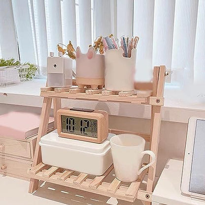 Brrnoo 2 Tiers Plant Stand Shelf,Desk Flower Pot Holder,Adjustable Desktop Shelf Display Organizer Ladder Rack for Office Decorate Storage Rack,Kitchen Rack