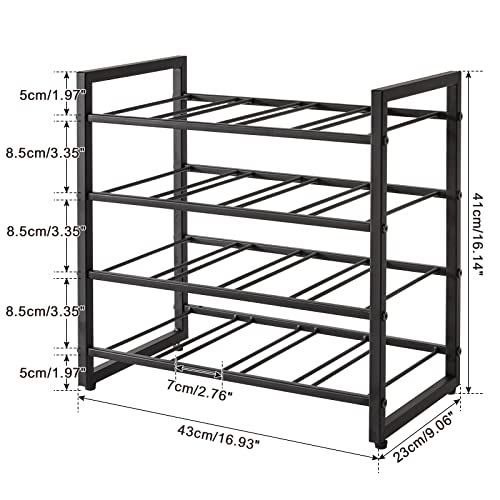 IBUYKE Metal Wine Racks Countertop,16 Bottles Wine Bottle Holder,TMJ903H | 4 Tiers Wine Rack Wine Rack Freestanding Wine Storage Cabinet for Home Kitchen Pantry Wine Cellar Bar - size: 16 Bottle