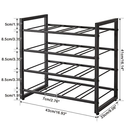 IBUYKE Metal Wine Racks Countertop,16 Bottles Wine Bottle Holder,TMJ903H | 4 Tiers Wine Rack Wine Rack Freestanding Wine Storage Cabinet for Home Kitchen Pantry Wine Cellar Bar - size: 16 Bottle