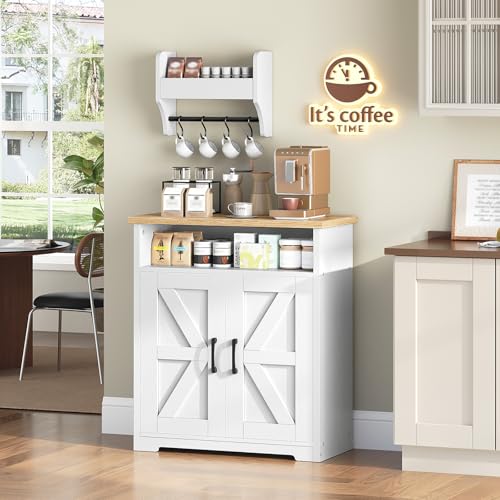 YATINEY Coffee Bar Cabinet, Kitchen Island with Storage, Dining Table, 47.2 Inches Kitchen Table, KF22WN-CZ01BH