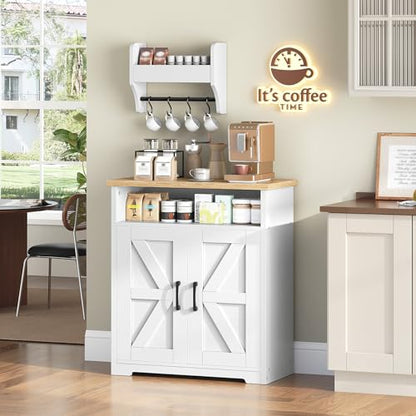 YATINEY Coffee Bar Cabinet, Kitchen Island with Storage, Dining Table, 47.2 Inches Kitchen Table, KF22WN-CZ01BH