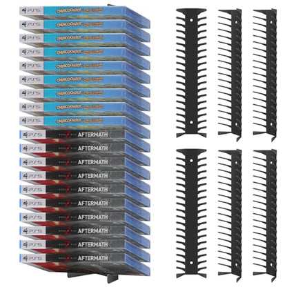 Video Game Storage Wall Mount - 6PCS Heavy-Duty Metal Game Case Holder Media Storage Shelves for PS, Xbox, DVD, Switch Game Organizer Display Stand, Holds up to 114 - size: 6-Pack