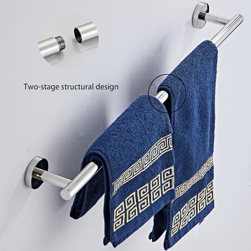 Chrome Bathroom Hardware Set 10 Piece with Towel Racks for Bathroom, SUS304 Stainless Steel Bath Towel Bar Set, 24 Inch Wall Mounted Accessories Kit - color: Chrome-10pcs