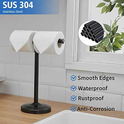 RUMOSE 13 Inch Oil Rubbed Bronze Towel Stand Hand Towel Holder Bathroom Kitchen Vanity Countertop T-Shape Towel Rack Free Standing Stainless Steel Towel Bar Towel Ring - color: Oil Rubbed Bronze